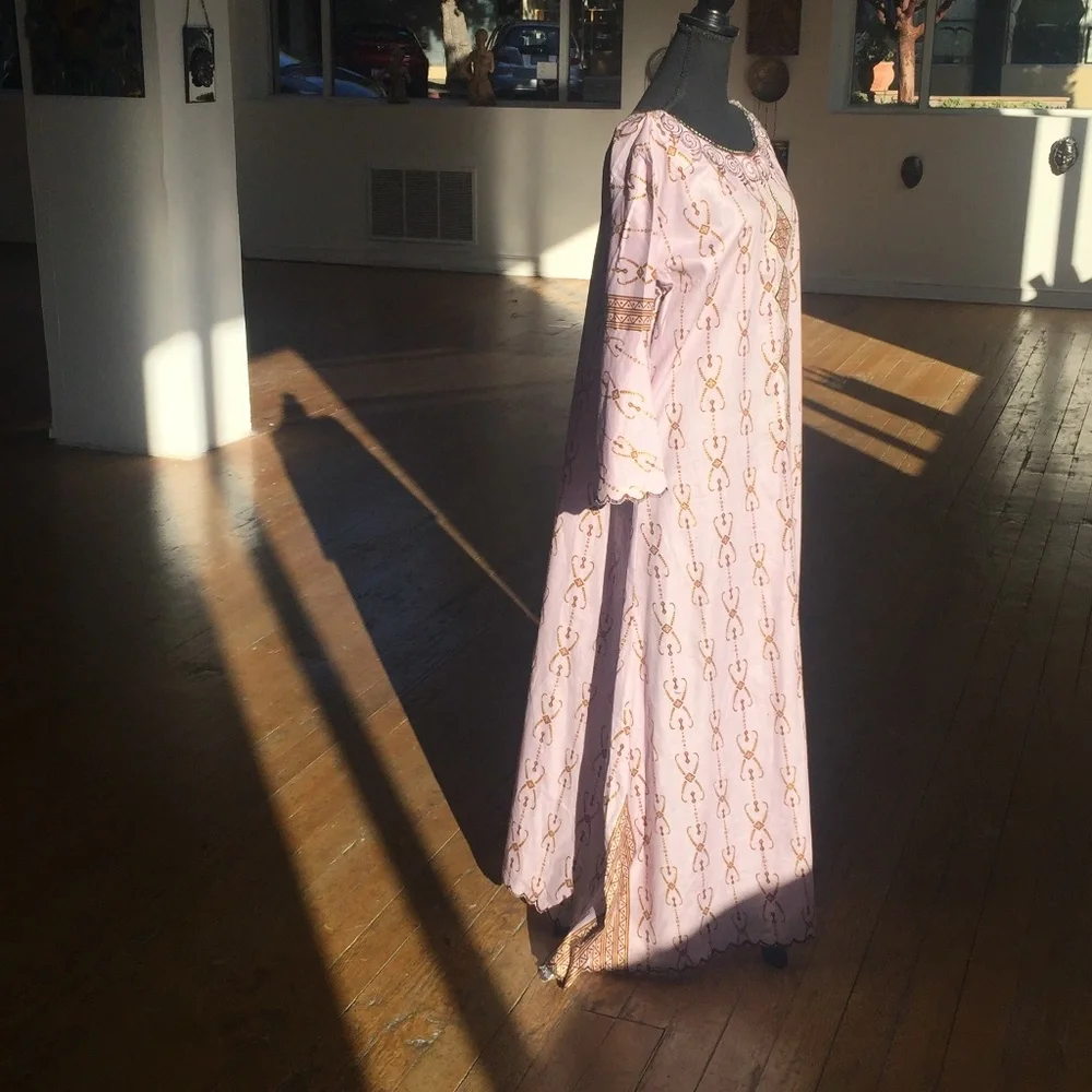 Lavender/Brown/Gold Maxi Dress/Chemise - Picture 8 of 9
